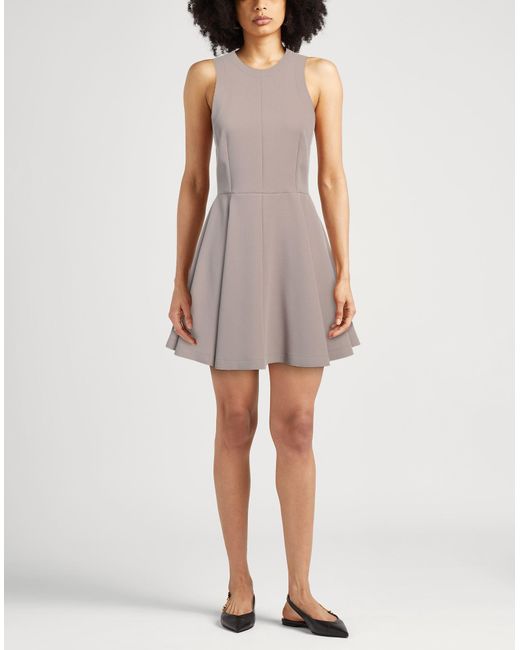 AMI Gray Taupe Mini Dress Virgin Wool