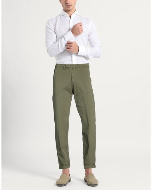Briglia 1949 Green Military Pants Cotton, Elastane for men