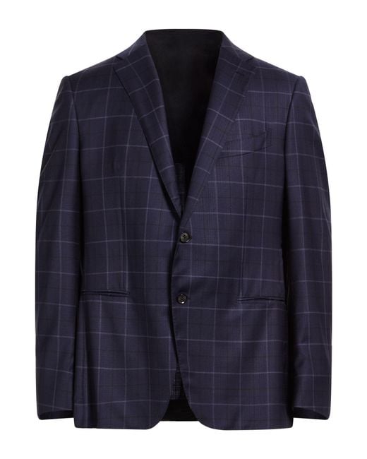 Caruso Blue Midnight Blazer Wool for men