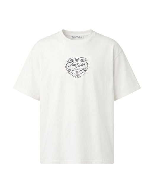 Acne White T-Shirt Cotton for men