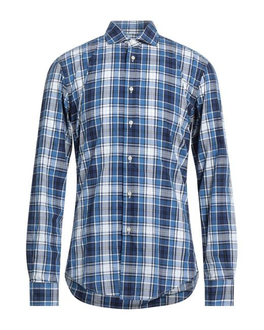 Brian Dales Blue Shirt Cotton for men