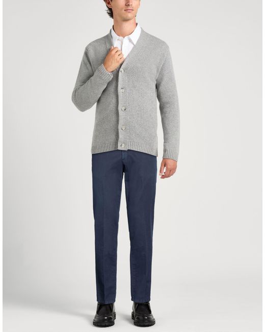 Michael Coal Blue Pants Cotton, Linen, Elastane for men