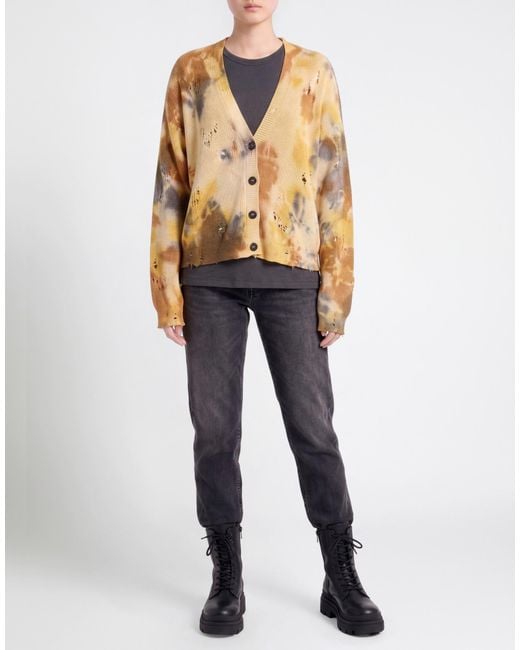 Aniye By Metallic Mustard Cardigan Cotton
