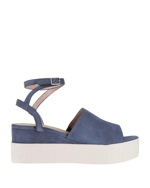 Wonders Blue Sandals Leather