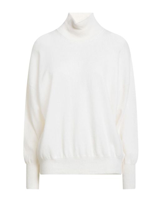 Peserico White Rollkragenpullover