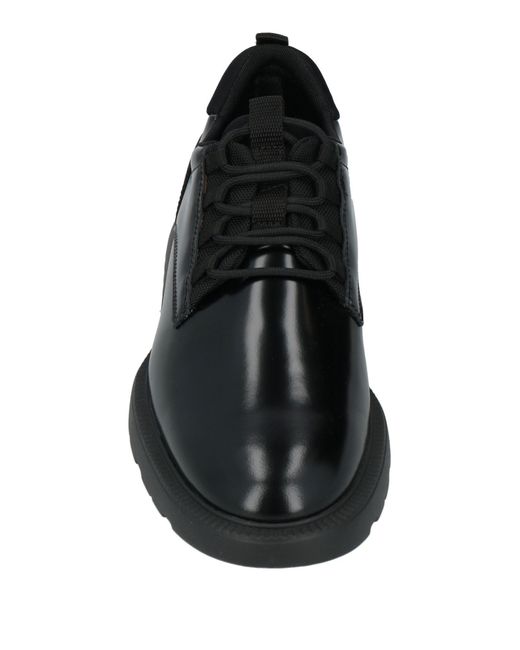 Hogan Black Lace-Up Shoes Leather, Textile Fibers for men