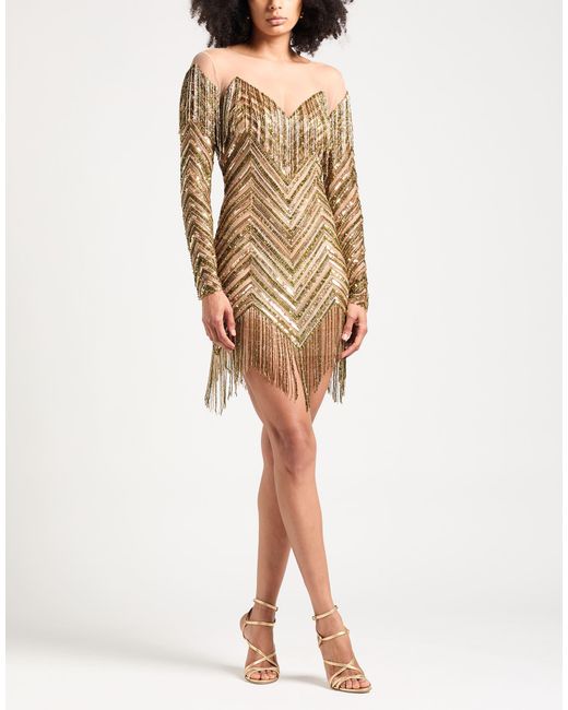 Elisabetta Franchi Natural Mini Dress Polyamide