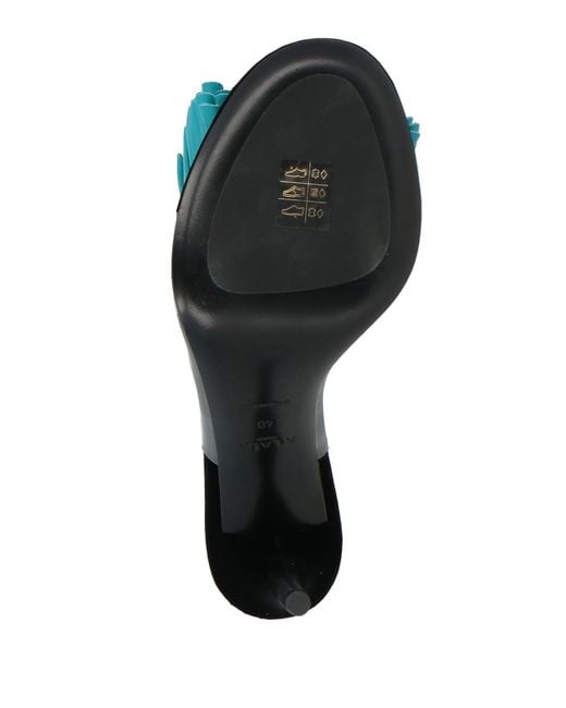 Alaïa Blue Sandals Polyurethane, Lambskin