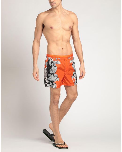 Valentino Garavani Orange Swim Trunks for men