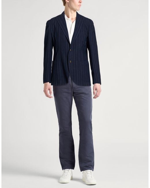 Eleventy Blue Platinum Blazer Wool, Silk, Linen, Elastane for men
