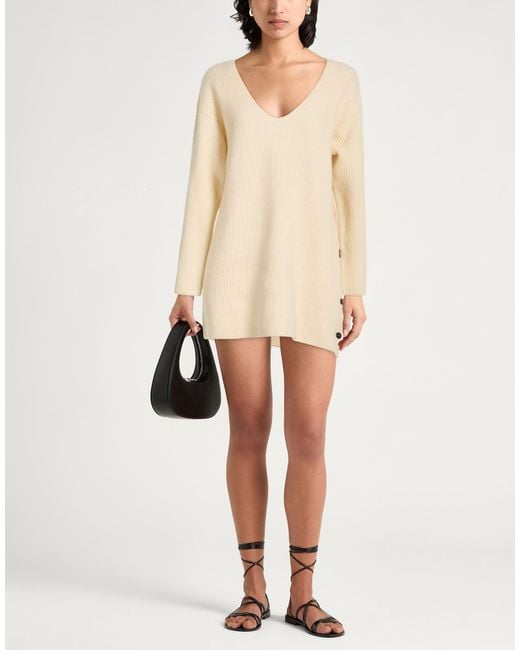 Jucca Natural Ivory Mini Dress Virgin Wool