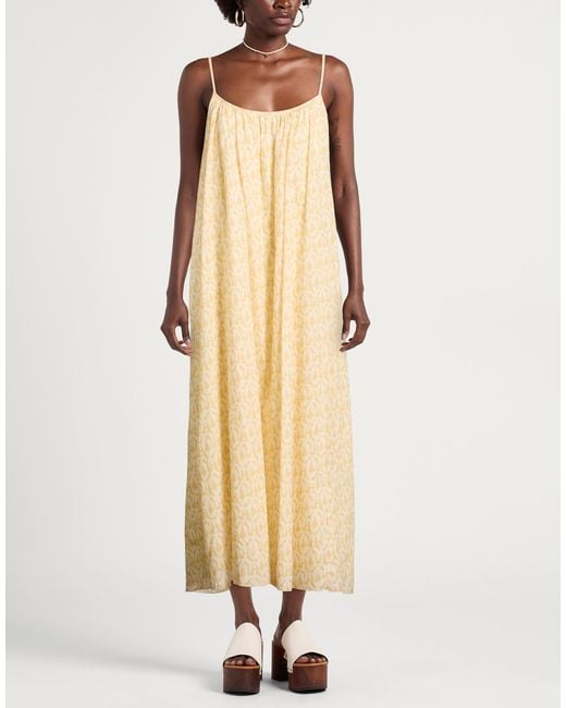 Ottod'Ame Metallic Mustard Midi Dress Viscose