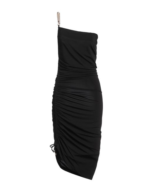 SIMONA CORSELLINI Black Mini Dress Viscose, Elastane