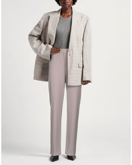 Antonelli Gray Taupe Pants Polyester, Virgin Wool, Elastane