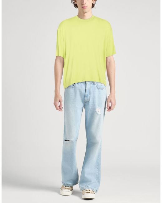 Sunnei Yellow T-Shirt Micro Modal, Elastane for men