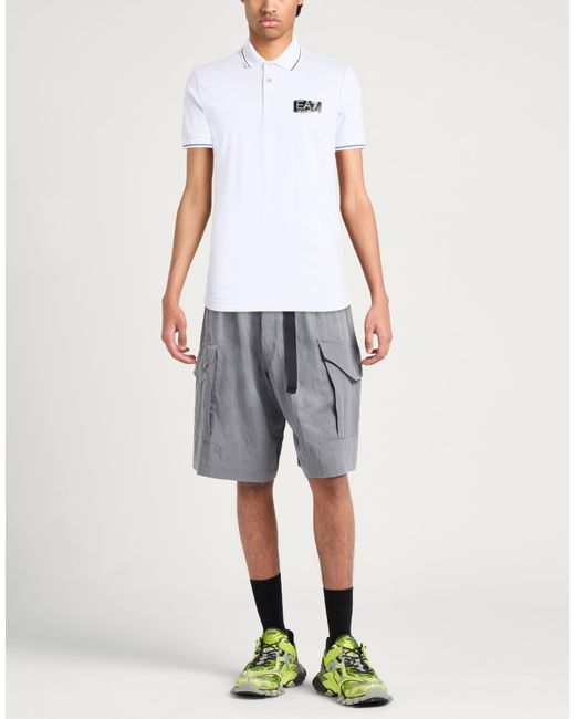 EA7 White Polo Shirts for men