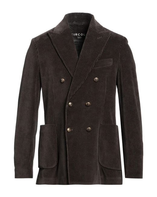 Circolo 1901 Black Dark Blazer Cotton, Polyester for men