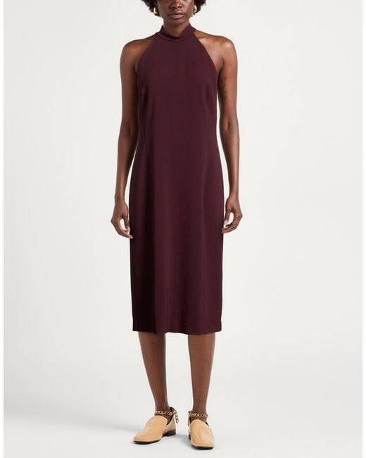 Kaos Purple Burgundy Midi Dress Polyester, Elastane