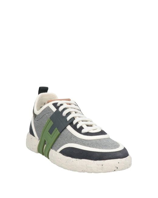 Hogan Green Sneakers Leather, Textile Fibers for men