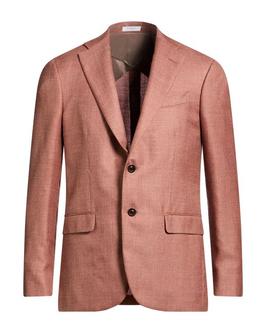 Boglioli Pink Rust Blazer Wool, Silk, Linen for men