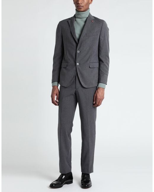 BERNESE Milano Gray Suit Polyester, Rayon, Elastane for men