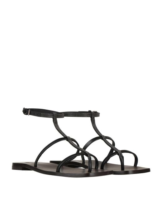 Brunello Cucinelli Black Sandals