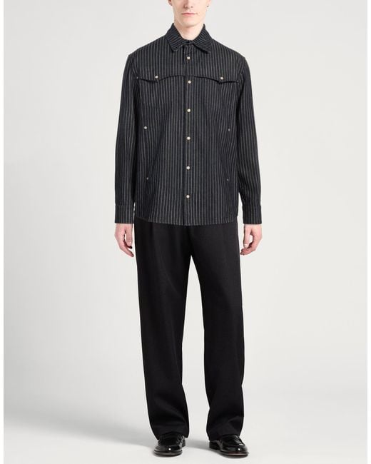 McQueen Black Denim Shirt Cotton for men