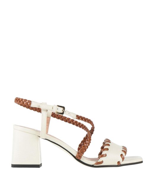 Pollini Natural Sandals Leather