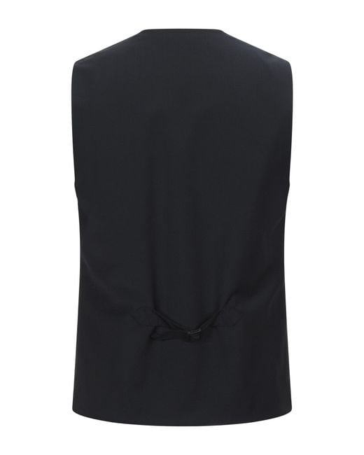 Daniele Alessandrini Black Tailored Vest Wool, Polyester, Elastane for men