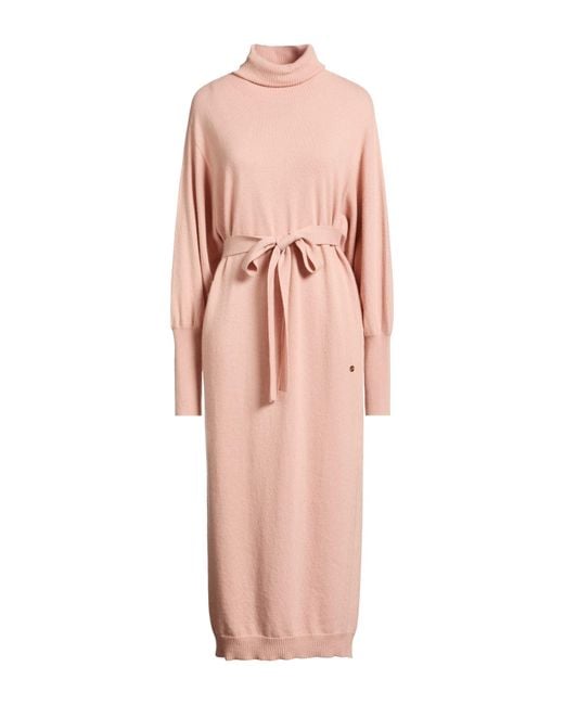 Ottod'Ame Pink Blush Midi Dress Merino Wool, Viscose, Polyamide, Cashmere