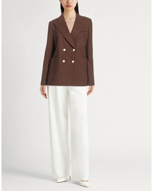 Alysi Brown Blazer Viscose, Polyester, Wool, Elastane