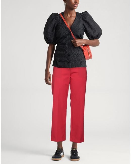 Ottod'Ame Red Pants Polyester, Virgin Wool, Elastane