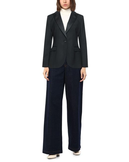 P.A.R.O.S.H. Black Blazer Virgin Wool, Elastane, Acetate, Polyamide