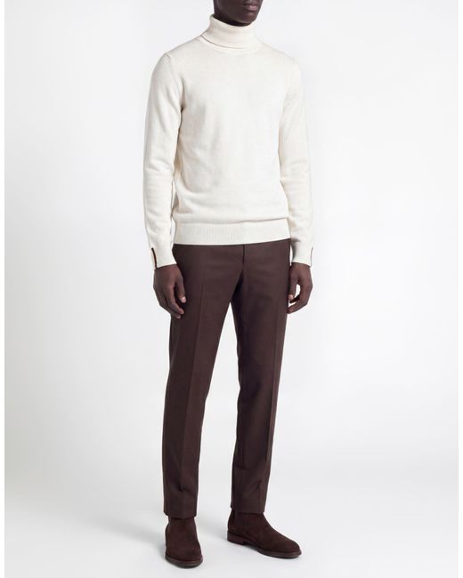 Alpha Studio White Turtleneck Geelong Wool for men