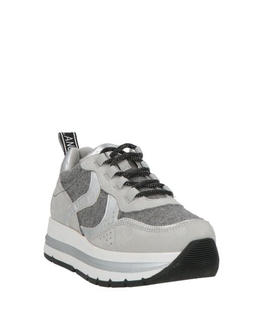 Voile Blanche Gray Sneakers Leather, Textile Fibers