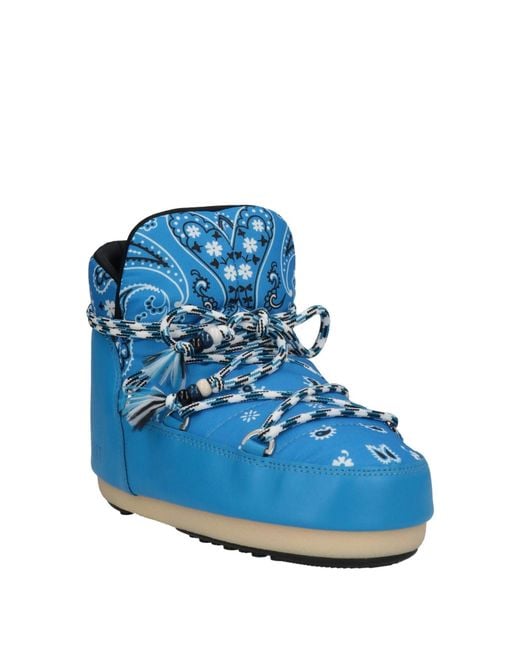 ALANUI X MOON BOOT Blue Azure Ankle Boots Textile Fibers