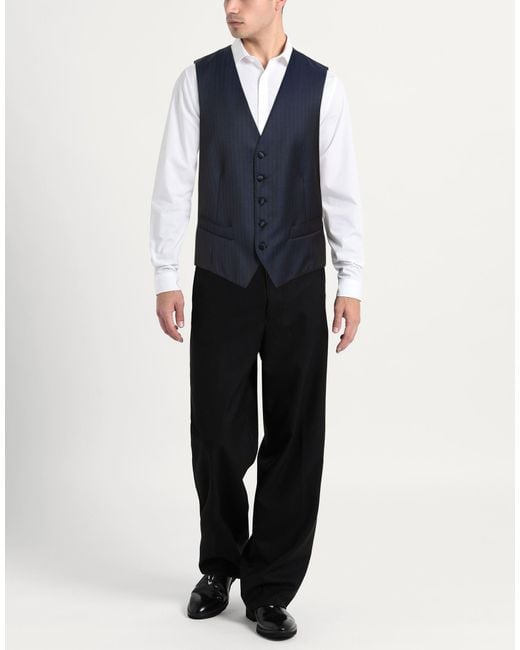 Sartoria Latorre Blue Tailored Vests for men