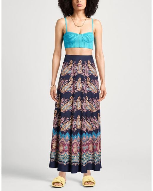 Etro White Maxi Skirt Silk