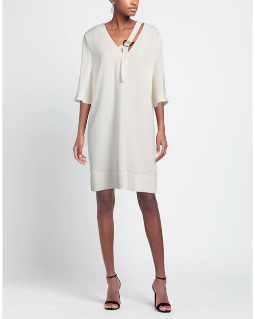 SIMONA CORSELLINI White Mini Dress Polyester, Elastane
