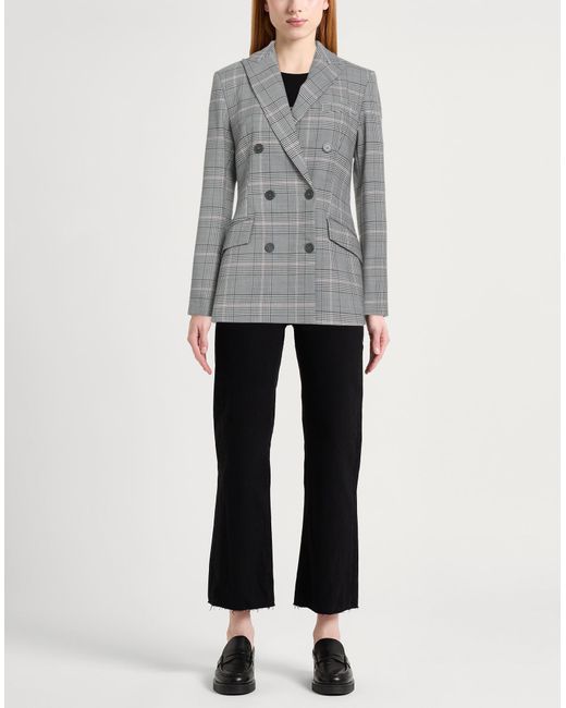 Semicouture Gray Blazer Polyester, Viscose, Wool, Elastane