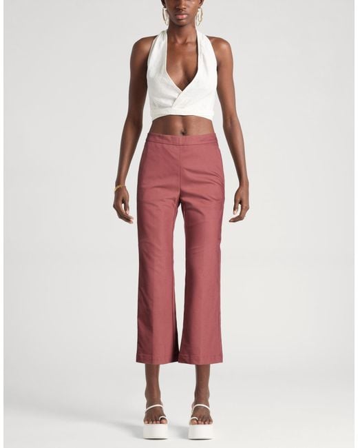 Maliparmi Red Pants Cotton, Polyamide, Elastane