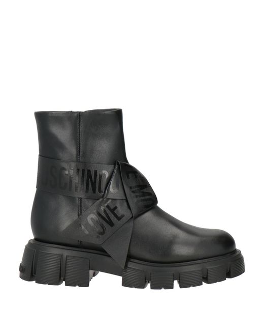 Love Moschino Black Ankle Boots Calfskin