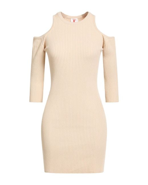 Kontatto Natural Mini Dress Viscose, Acrylic, Elastane