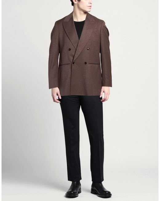 BRERAS Milano Brown Blazer Polyester, Viscose, Elastane for men