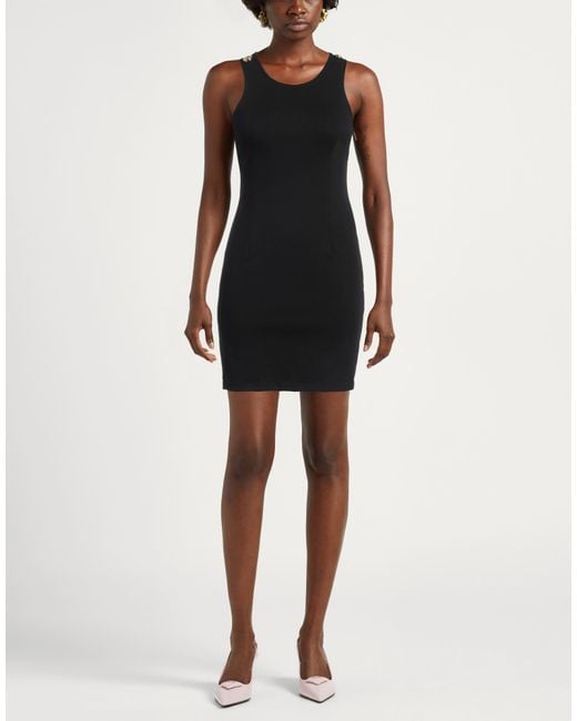 Gaelle Paris Black Mini Dress Viscose, Polyamide, Elastane, Cotton