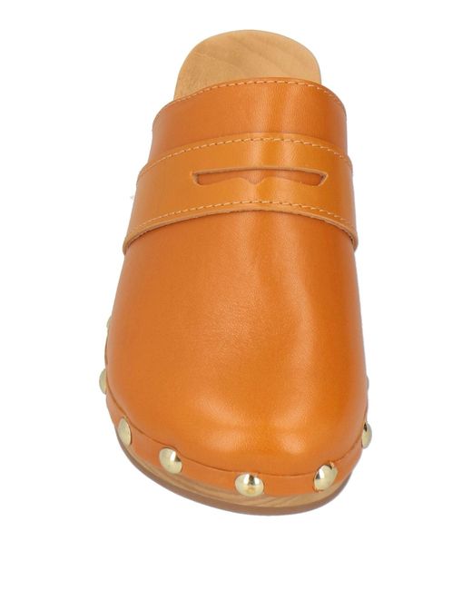 By Far Orange Mules & Clogs Leather