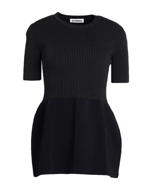 Jil Sander Black Sweater Viscose, Silk, Polyester