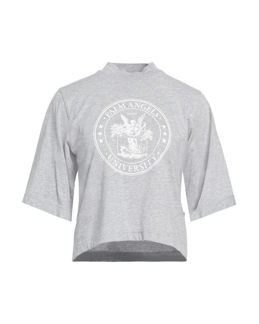 Palm Angels Gray College Cropped T-shirt
