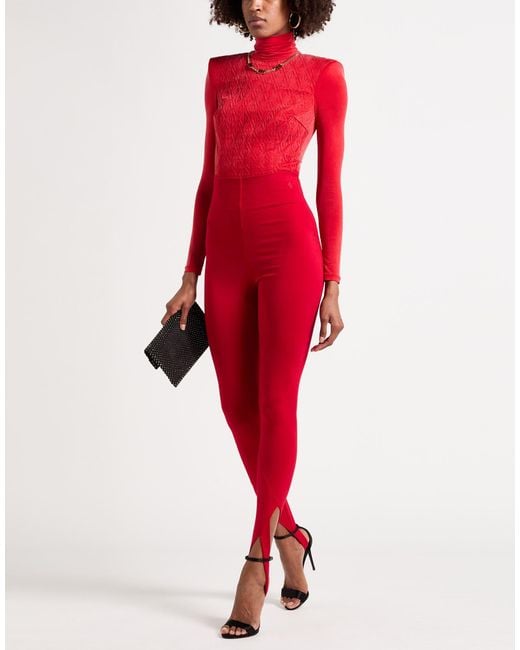 Elisabetta Franchi Red Bodysuit Cupro, Elastane