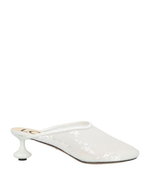 Loewe White Mules & Clogs Textile Fibers